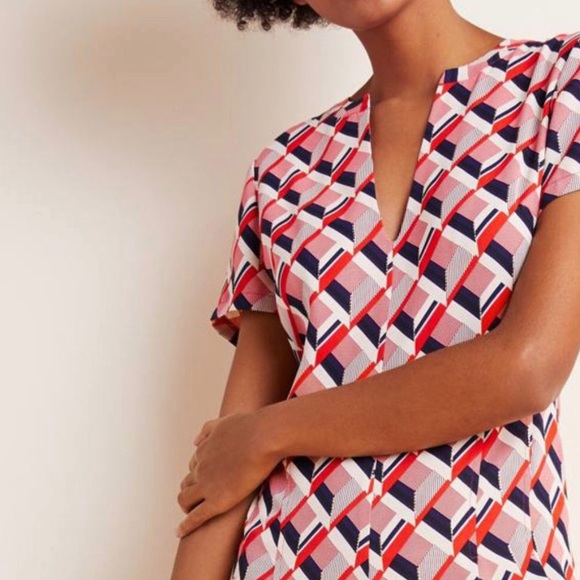 NWT Anthropologie Betty Geometric Red Jumpsuit - Picture 3 of 8